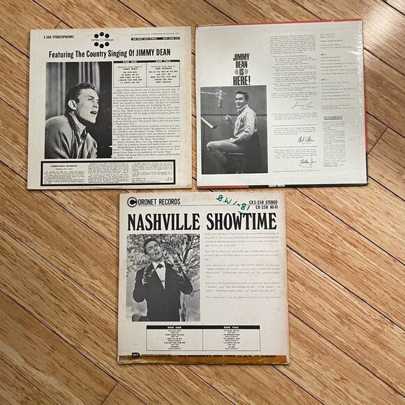 Lot of 3 Jimmy Dean LPs Vintage Vinyl Records Country Albums - Picture 2 of 3